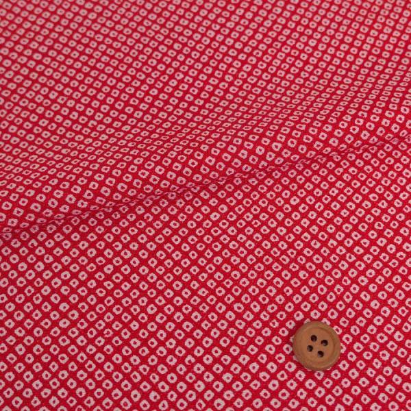 ちりめん生地・疋田しぼり(赤) 10cm単位 切り売り