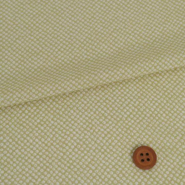 ポリちりめん生地 小さなかのこ柄(若草色)