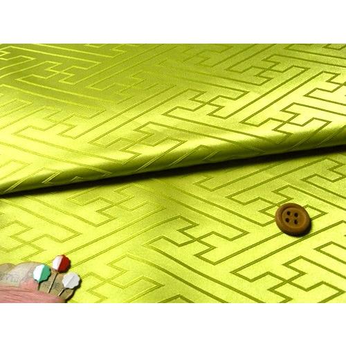 ジャカード生地・立体さやがた(黄緑) 10cm単位 切り売り