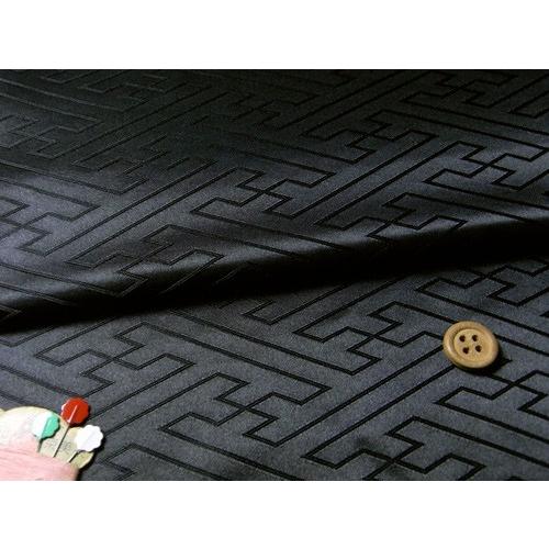 ジャカード生地・立体さやがた(黒) 10cm単位 切り売り