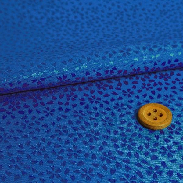 ジャカード織物 小桜柄(青) 10cm単位 切り売り