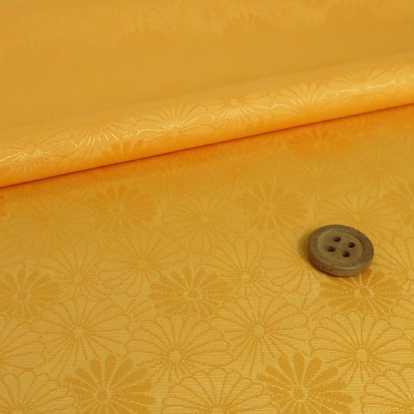 ジャカード織物 菊紋柄(山吹色) 10cm単位 切り売り