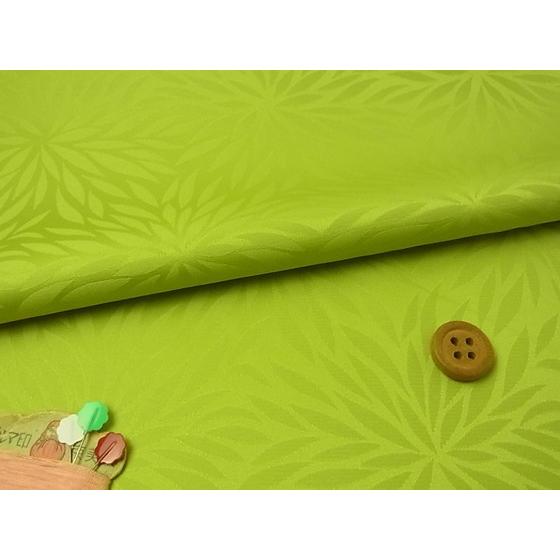 ポリエステルりんず・菊柄(黄緑) 10cm単位 切り売り