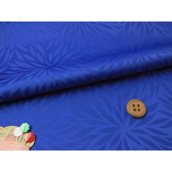 ポリエステルりんず・菊柄(青) 10cm単位 切り売り