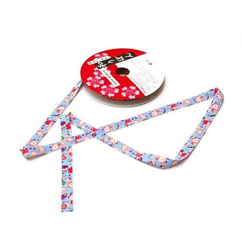 和りぼん1.5cm幅・桜に蝶(水色) 10cm単位 切り売り