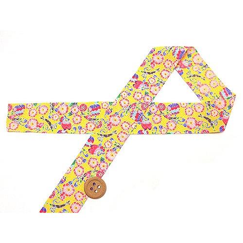 和りぼん3cm幅・桜に蝶(黄色) 10cm単位 切り売り