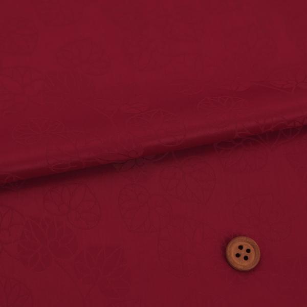 無地りんず60cm幅(葵柄・えんじ) 10cm単位 切り売り