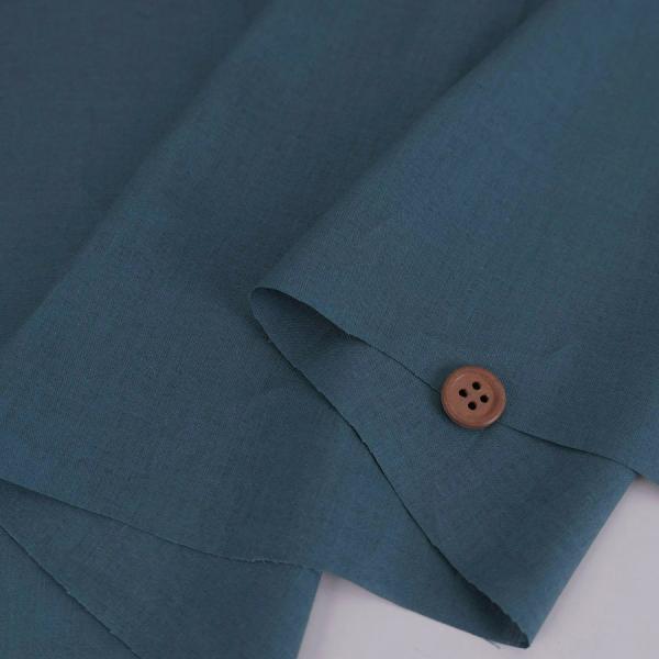 綿麻シーチング生地 (ミネラルブルー) 10cm単位 切り売り