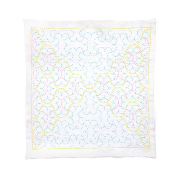 刺し子キット 花ふきん「和-Nagomi」半丸つなぎ