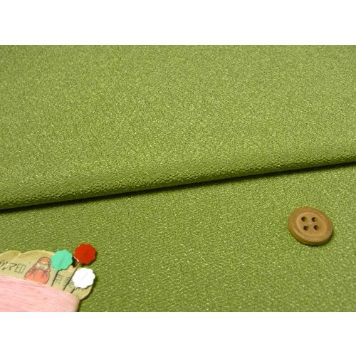 無地ポリエステルちりめん(うぐいす色) 10cm単位 切り売り