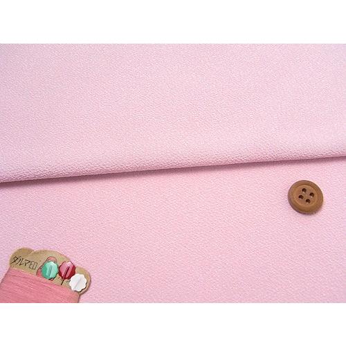 無地ポリエステルちりめん(桜色) 10cm単位 切り売り