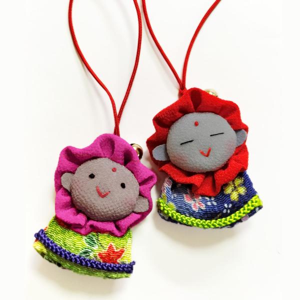 ちりめん手芸キット ほほえみ地蔵のチャーム・2個セット