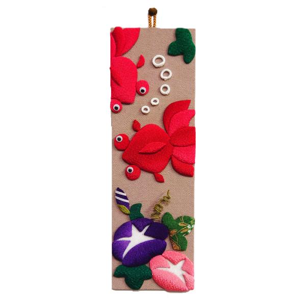 ちりめん手芸キット 風物短冊 8月 盛夏の金魚と朝顔