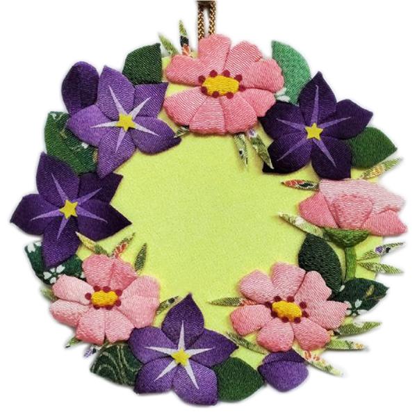 ちりめん手芸キット 花景色いろいろの壁飾り・桔梗とコスモス