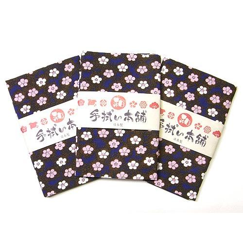 手ぬぐい・あられ椿（紺）