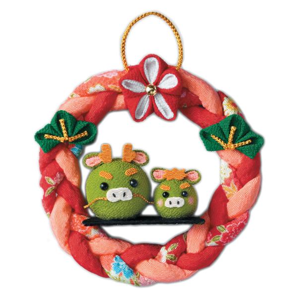 2024干支キット つまみ細工で作る 辰の親子リース