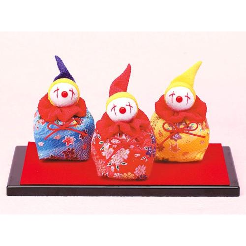 京ちりめんキット・ピエロのお手玉（赤青黄）