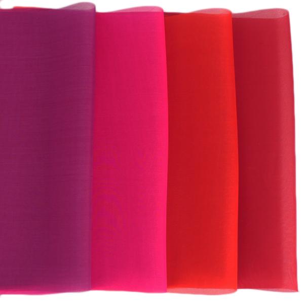 ベトナム製シルクオーガンジー(約45×25cm) 赤系 4色セット つまみ細工用