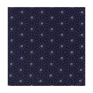 刺し子布（プリント）・夢ふきん・紺 麻の葉