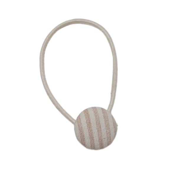ヘアゴム くるみボタン ヘアアクセサリー オーガニックコットン オーガニックコットンゴム ストライプ...