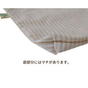 巾着 バゲット パン 布製 オーガニックコット...の詳細画像2