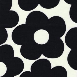 FUWARI 染布 オックス おっきなお花 ブラック系 4色