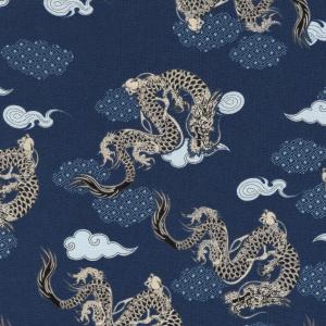 和柄 和調 復活龍神 紺(こん)系地 3色 1m...の商品画像