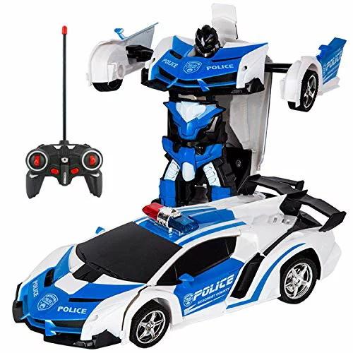 多機能ロボットおもちゃ ラジコンロボット RCカー おもちゃの車 ロボットに変換 安定性高い 耐衝撃...