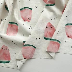 【10センチ単位】生地 布 すいか柄 綿麻シーチ...の商品画像