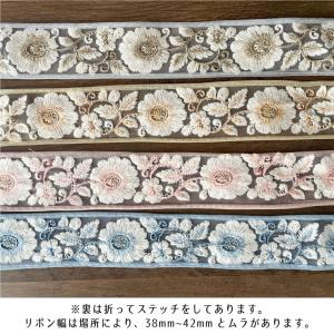 40mm幅 インド刺繍リボン【10センチ単位】...の詳細画像2