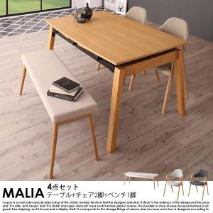 北欧デザイン スライド伸縮ダイニングセット MALIA マリア 5点セット｜nuqmo