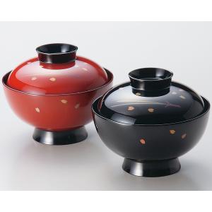 吸物椀 和食器 蓋付き 椀 1個 木合 越前漆器 三つ蘭 漆塗り 溜内黒塗り