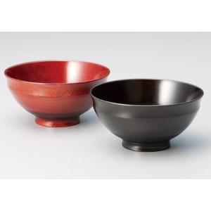 椀 漆 漆器 夫婦椀 飯碗 日本製 茶椀 Sakura ペア飯椀 黒・赤 12-03502