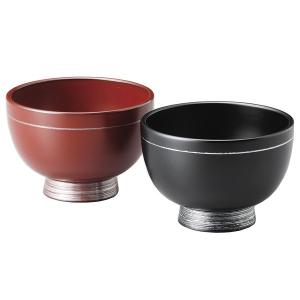 ペア椀 和食器 夫婦椀 木製 会津漆器 3.8 南天 布袋型 黒 朱 漆塗り