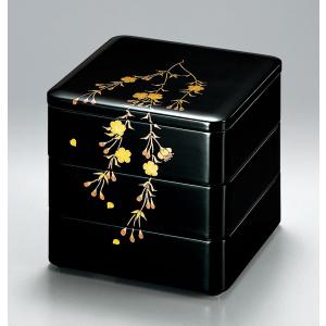 和食器 三段重 溜内朱 漆塗り 会津漆器 木製 お重 会津塗り 3段