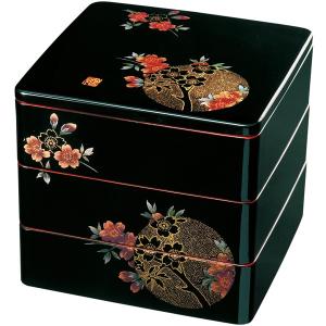 和食器 三段重 溜内朱 漆塗り 会津漆器 木製 お重 会津塗り 3段重箱