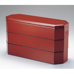 重箱 3段 木製 漆塗り 日本製 古代朱 畠中作 5.5寸 越前漆器 越前塗り