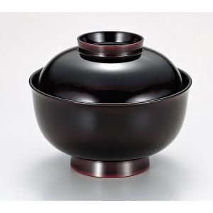 吸物椀 和食器 蓋付き 椀 1個 木合 越前漆器 三つ蘭 漆塗り 溜内黒塗り