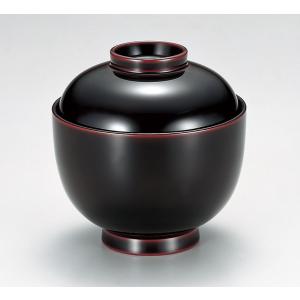 吸物椀 和食器 蓋付き 椀 1個 木合 越前漆器 三つ蘭 漆塗り 溜内黒塗り