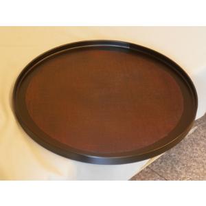 丸トレイ 丸盆 盆 山中漆器 木製 尺0寸 万葉 糸目筋 渕朱 くりぬき