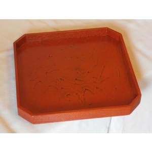 角盆 木製 越前漆器 越前塗り お盆 隅切 根...の詳細画像4