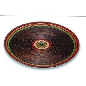 丸トレイ 丸盆 山中漆器 木製 栃 9寸 切立 9.0 くりぬき 山中塗り お