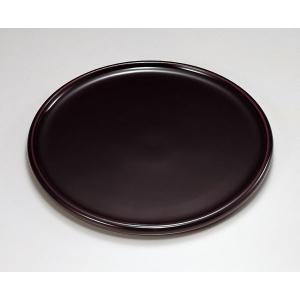 山中漆器　丸盆　乱筋　溜 丸トレイ 丸盆 盆 山中漆器 木製 尺0寸 万葉 糸目筋 渕朱 くりぬき