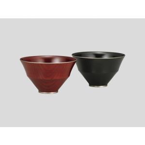 伝統工芸品 ペア椀 和食器 夫婦椀 木製 会津漆器 溜 吟朱 3.7 漆塗り