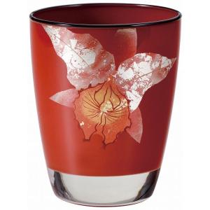 和食器 ぐい呑み 清酒グラス ペア ガラス 漆塗り 黒 朱 ぼかし 夫婦