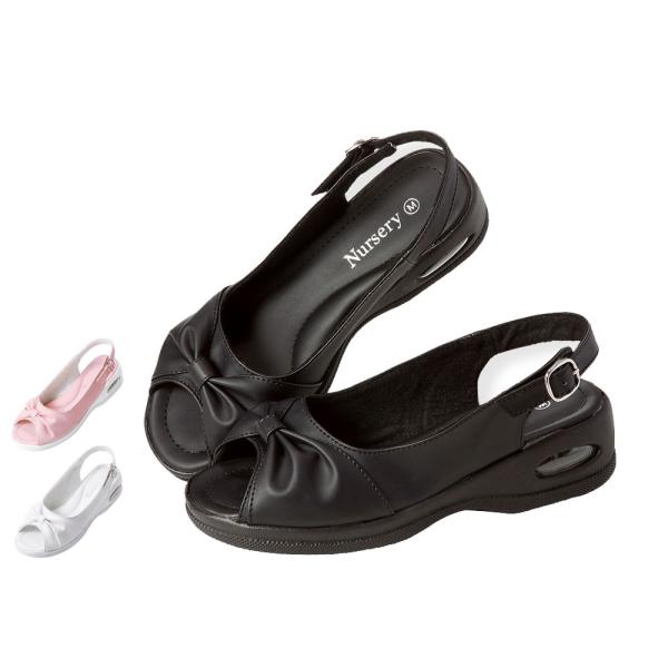 [送料無料]オフィスサンダル ナース 黒 白 かわいい 疲れにくい 病院 クリニック 医療 看護 事...