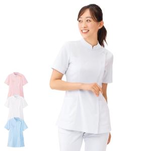 医療 ナース 看護 白衣 ユニフォーム 半袖 女性 レディース 白 シンプル ストレッチケーシージャケット｜看護師通販ナースリー Yahoo!店