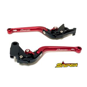 NINJA ZX-25R ZX-4R 6段階アジャスター 可倒式 クラッチレバー＆ブレーキレバーセット 赤 SNIPER スナイパー SP0101R｜nuts-berry