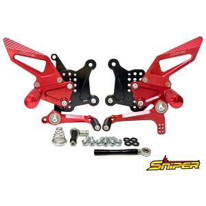 NINJA ZX-25R ZX-4R SE ストリート用 バックステップ 赤 クイックシフター装着車対応 SNIPER スナイパー SP0102QR｜nuts-berry