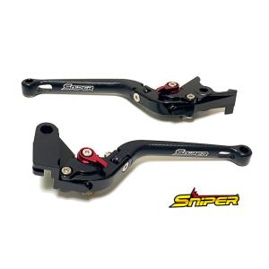 NINJA250 NINJA400 Z250 Z400 6段階アジャスター 可倒式 クラッチレバー＆ブレーキレバーセット 黒 SNIPER スナイパー SP0107BK｜nuts-berry